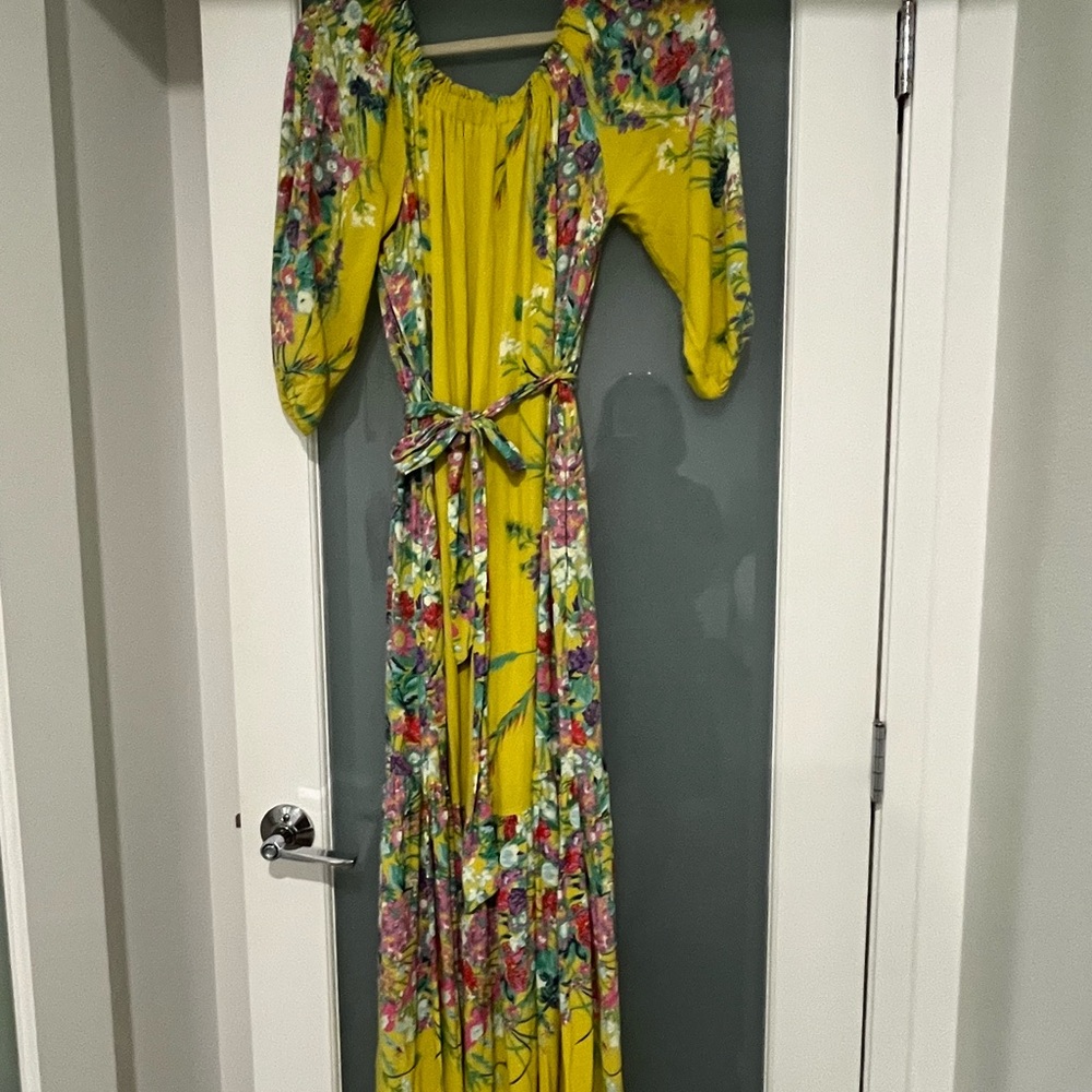 Anthropologie Yellow Floral Maxi Dress - Picture 2 of 5
